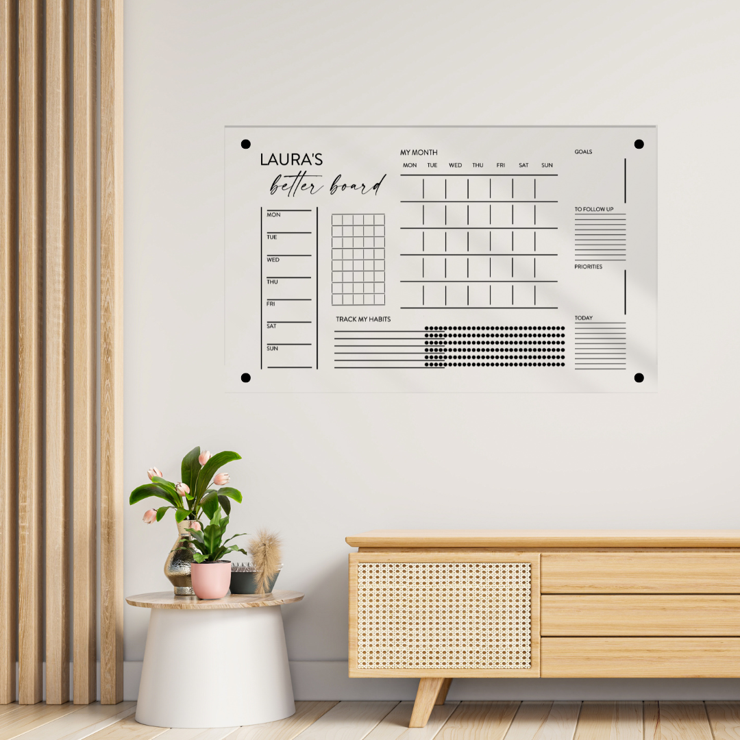 Business Action Board - Acrylic Wall Mounted