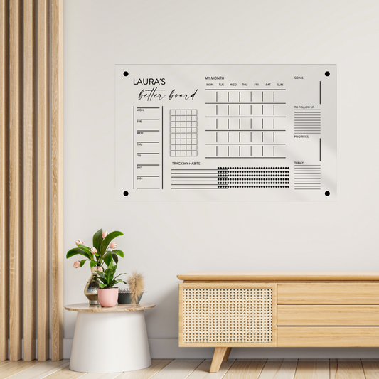 Business Action Board - Acrylic Wall Mounted
