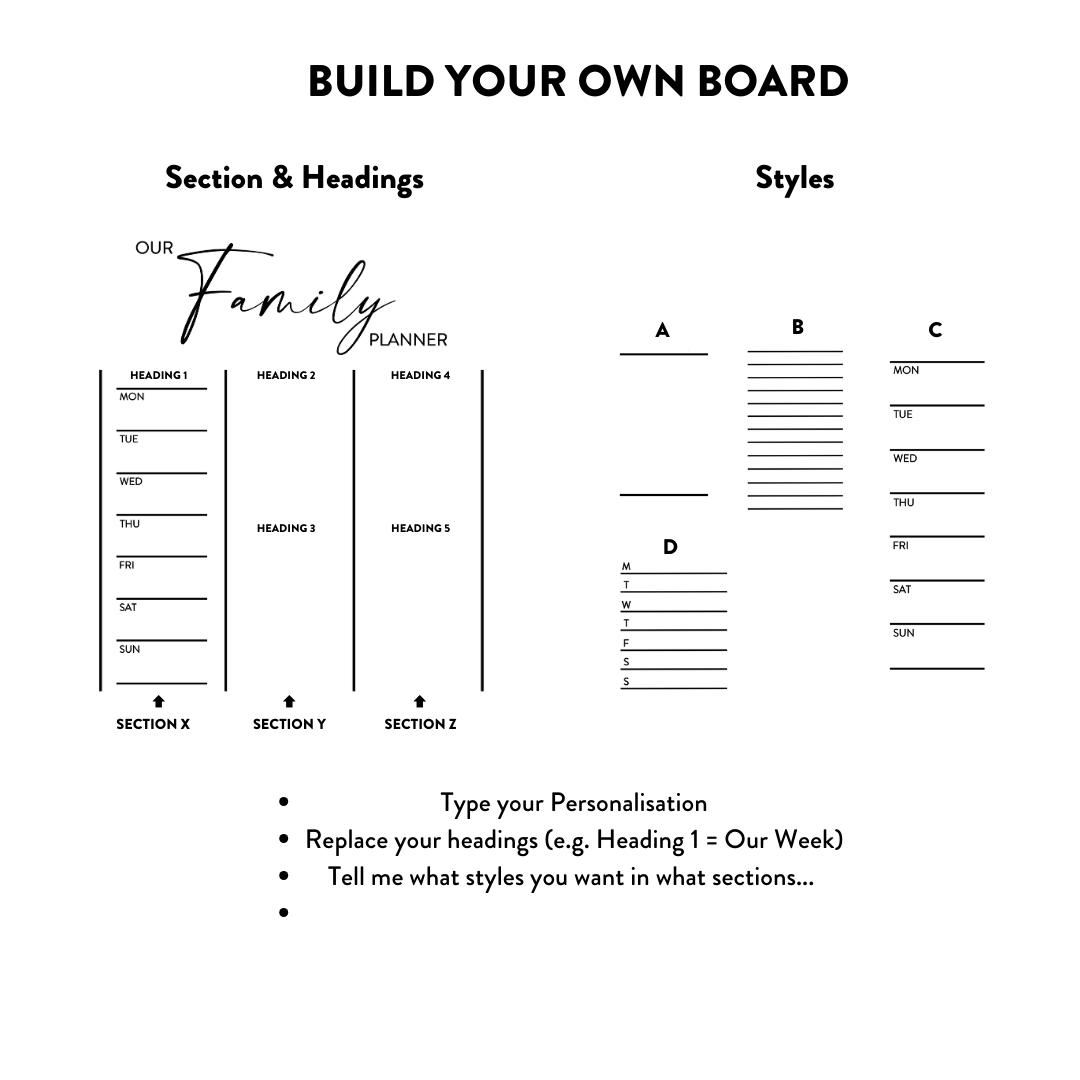 Family Fridge Planner – Personalised Acrylic