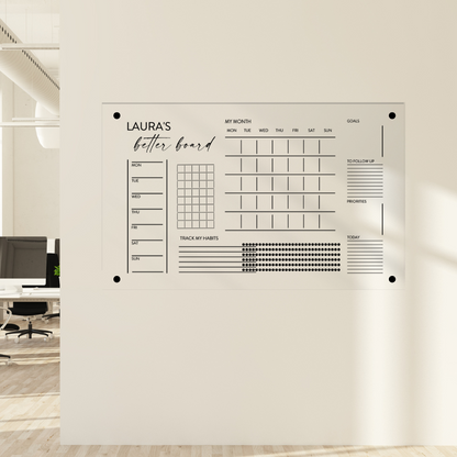 Business Action Board - Acrylic Wall Mounted